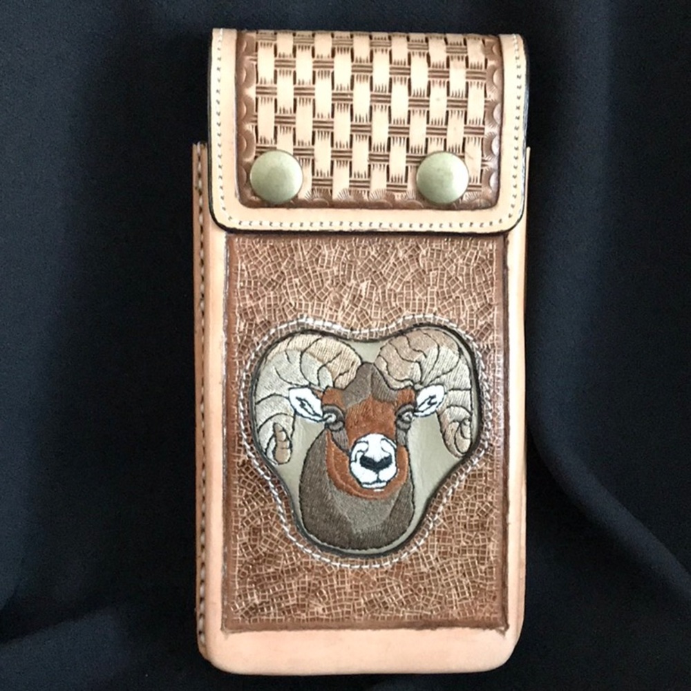 Handmade all leather cell phone carrier!